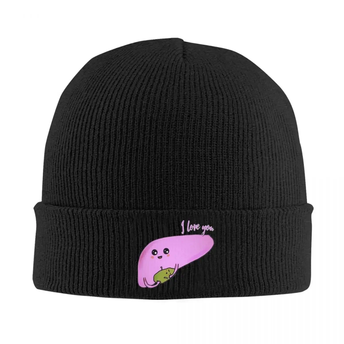 Cute Liver And Gallbladder Warm Knitted Cap Hip Hop Bonnet Hat Autumn Winter Outdoor Beanies Hats for Unisex Adult