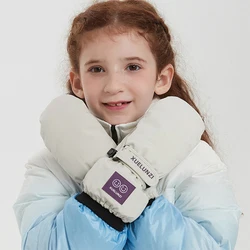 Kids Ski Mittens Waterproof Winter Snow Mittens Long Cuff Boys Girls Warm Snowboarding Gloves for Ages 6-12T
