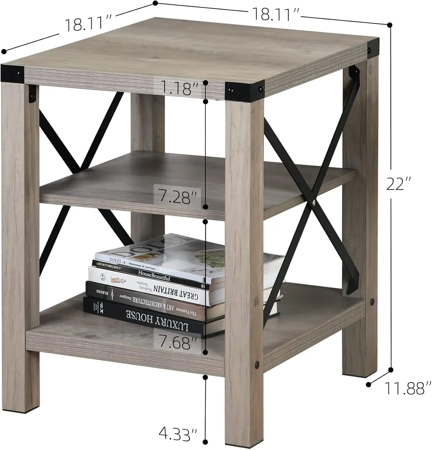 Simple Design 2-Pack End Table Set Espresso Marble Pattern High Quality Rounded Corner Safe Fit Budget Space 20"x20"x19.6"