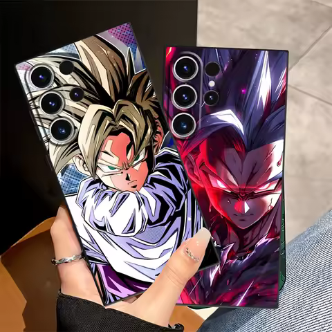 Black Soft Phone Cover Case for Samsung Galaxy S24 Plus S20 S23 Ultra S21 FE S25 Edge Dragon Ball Son Goku Cool