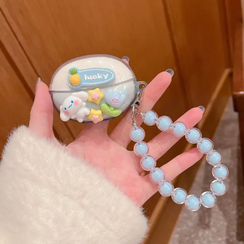 حافظة كرتونية شفافة لهاتف QCY Crossky C30 على شكل نجمة على شكل فراشة الدب سماعة غطاء ناعم QCY C30 صندوق سماعات فوندا مع سلسلة مفاتيح