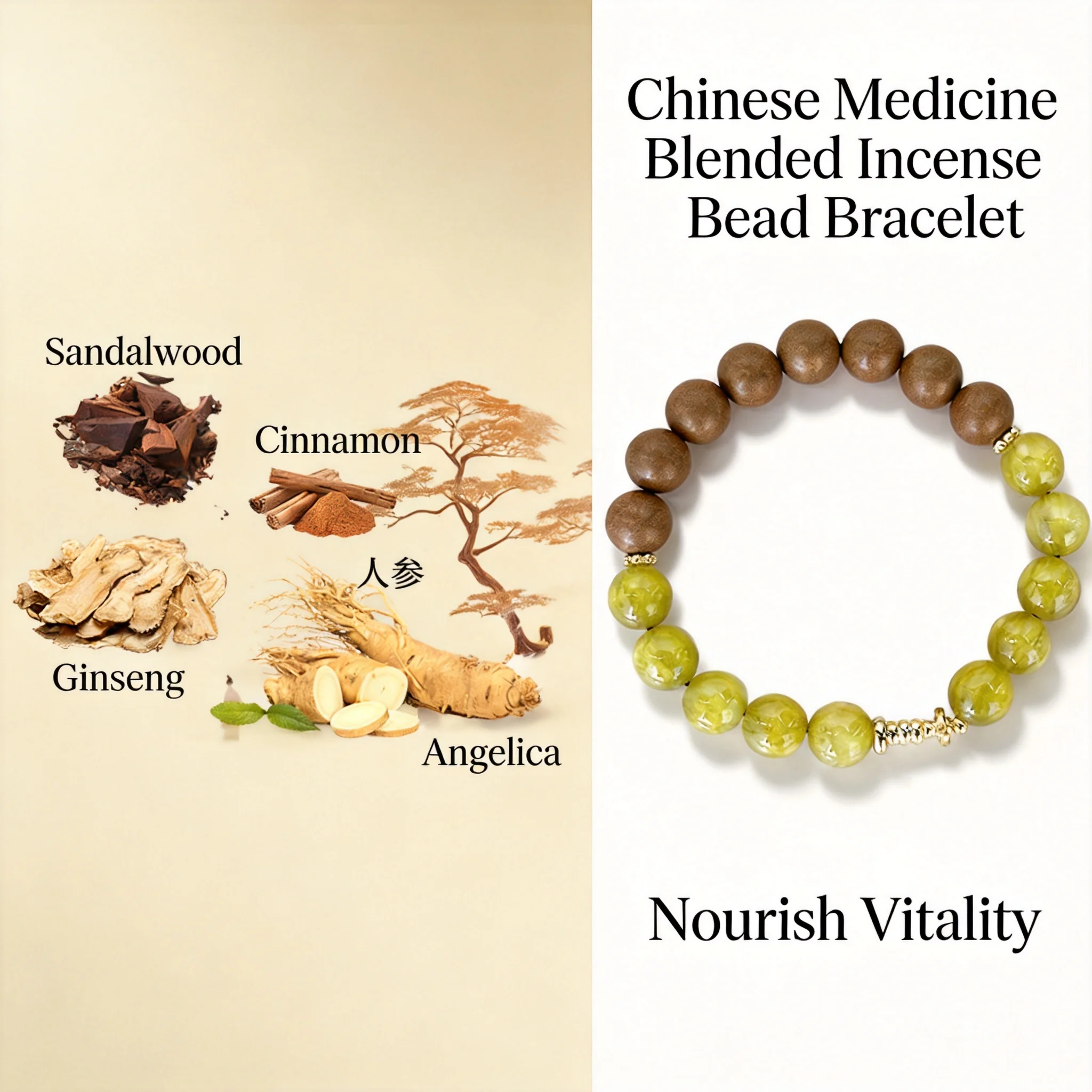 Chinese Style Handmade Natural Herbal Ancient Incense Bead Bracelet For Women Lucky Blessing Wealth Attracting Positive Energy
