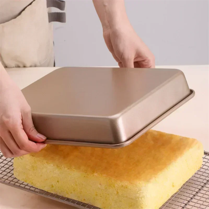 Thicken Carbon Steel Golden Baking Tray Nonstick Square Oven Cake Bread Pastry Pans Biscuits Bakeware Mold Kitchen Cooking Tools