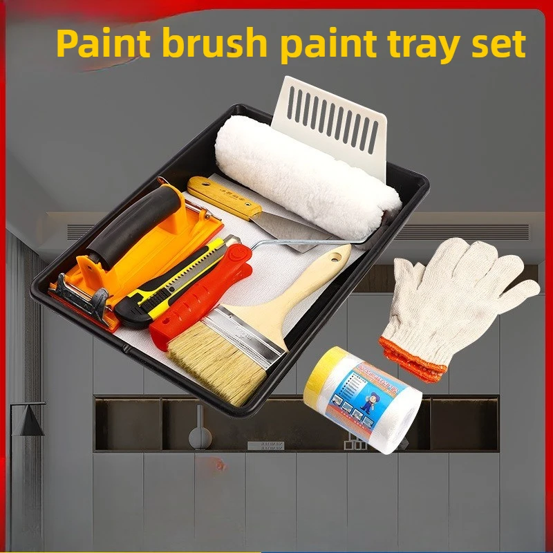 

Paint Tray Set, Paint Rollers, Paint Brushes for Wall, Tray, Roller Brush, 10 Pieces Home Painting Supplies,Painting Tools