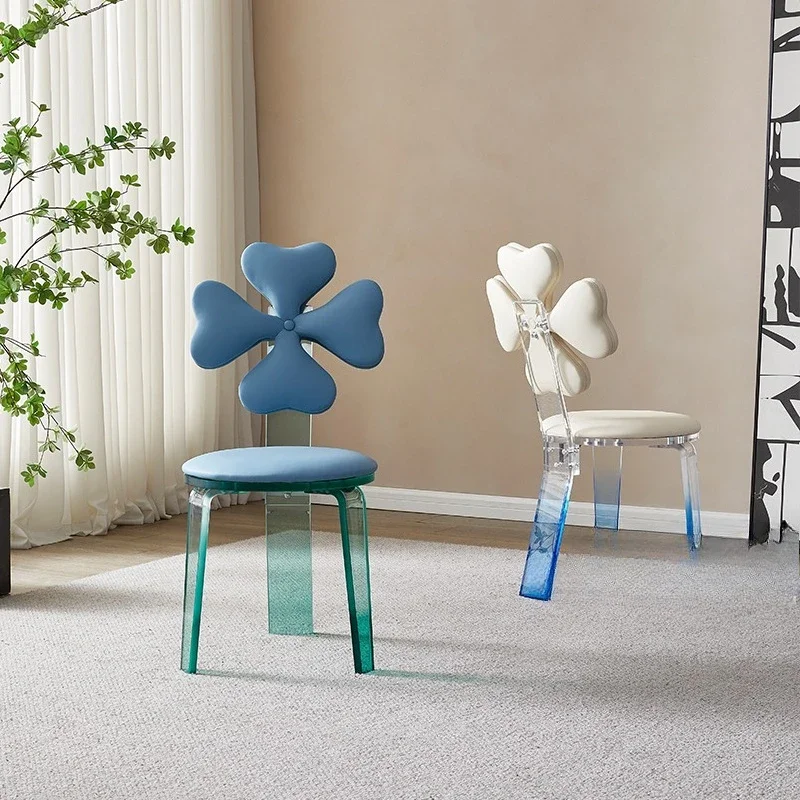 Cream Acrylic Dining Chair Advanced Modern Simple Luxury Light Luxury Home Bedroom Backrest Comb Makeup Chair
