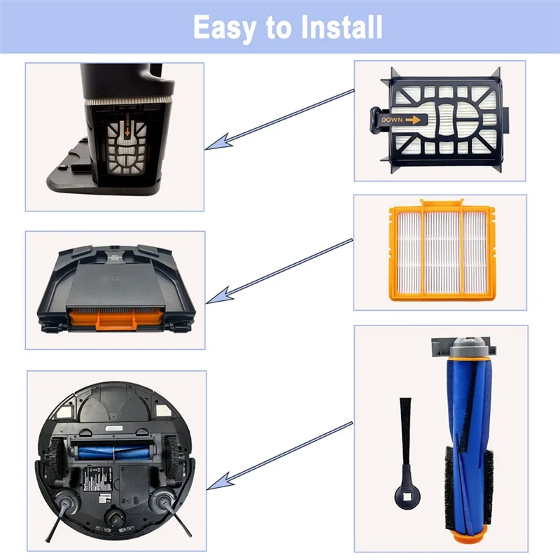 A76G-الفرشاة الرئيسية فرشاة جانبية فلتر HEPA إكسسوارات قطع غيار متوافقة مع مكنسة كهربائية Shark AV2501AE AV2502AE