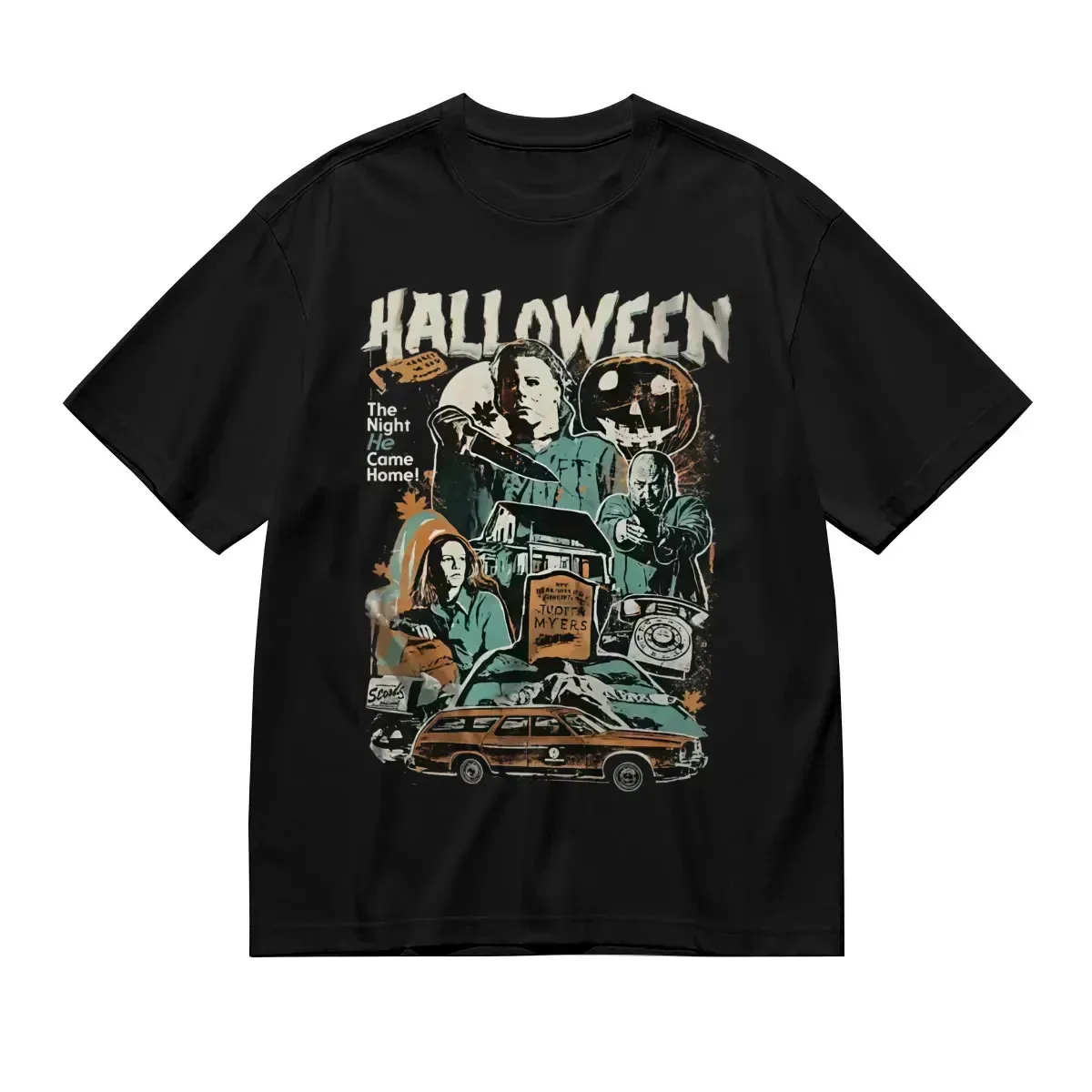 Unisex Halloween Michael Myers Vintage Poster T-Shirt, Retro Horror Movie