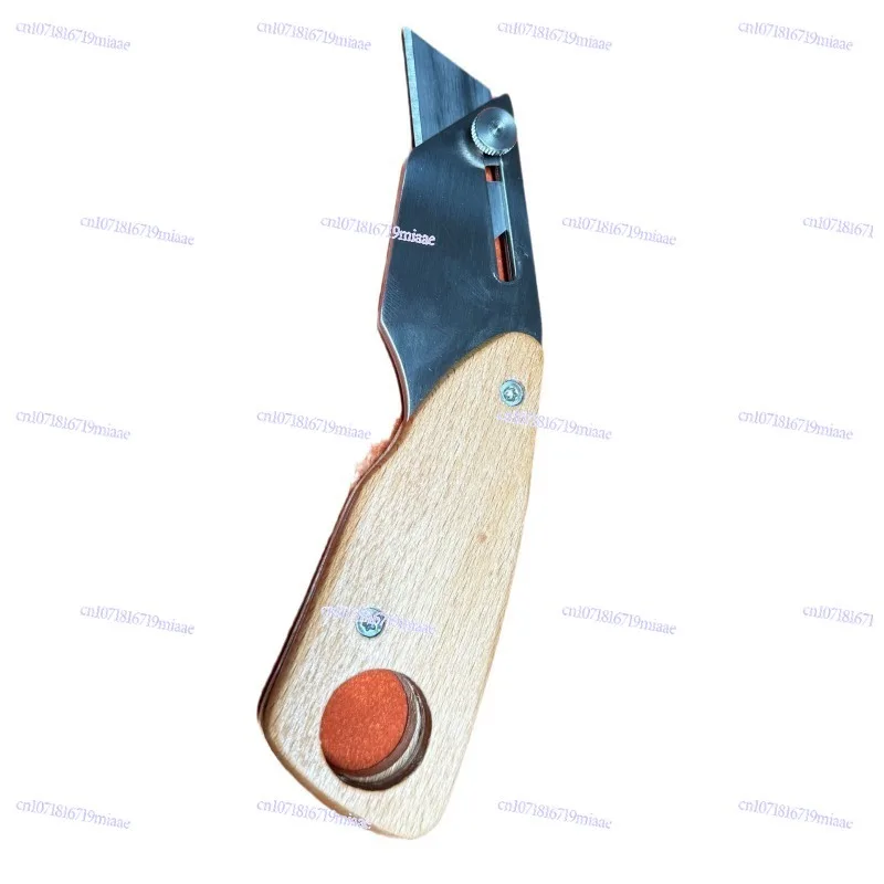 Professional cutting leather knife, trapezoidal handmade DIY leather leather goods, black walnut wooden handle