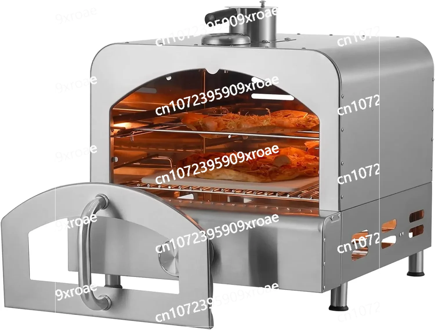 

2-IN-1 Gas Maker & Grill, Propane Griller with Stone, Visual Door and Built-in Thermometer Nordic Outdoor Pizza Oven