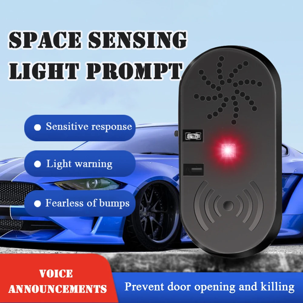 Mini Car Door Opener Reminder with Light Self-Adhesive Rechargeable High Sensitivity Reminding Device For Automotive SUV Car