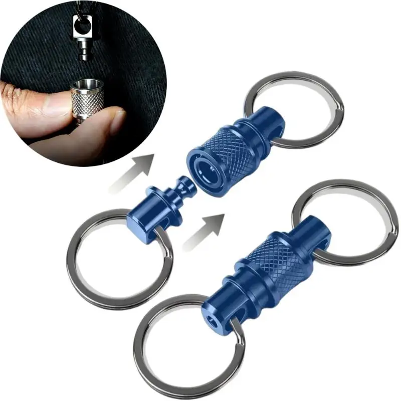 1 Stück Outdoor EDC-Werkzeug, Doppelkopf-Schnellverschluss-Schnalle, Schlüsselanhänger aus Titanlegierung, abnehmbare, tragbare Bergsteiger-Schnalle – Detail 5