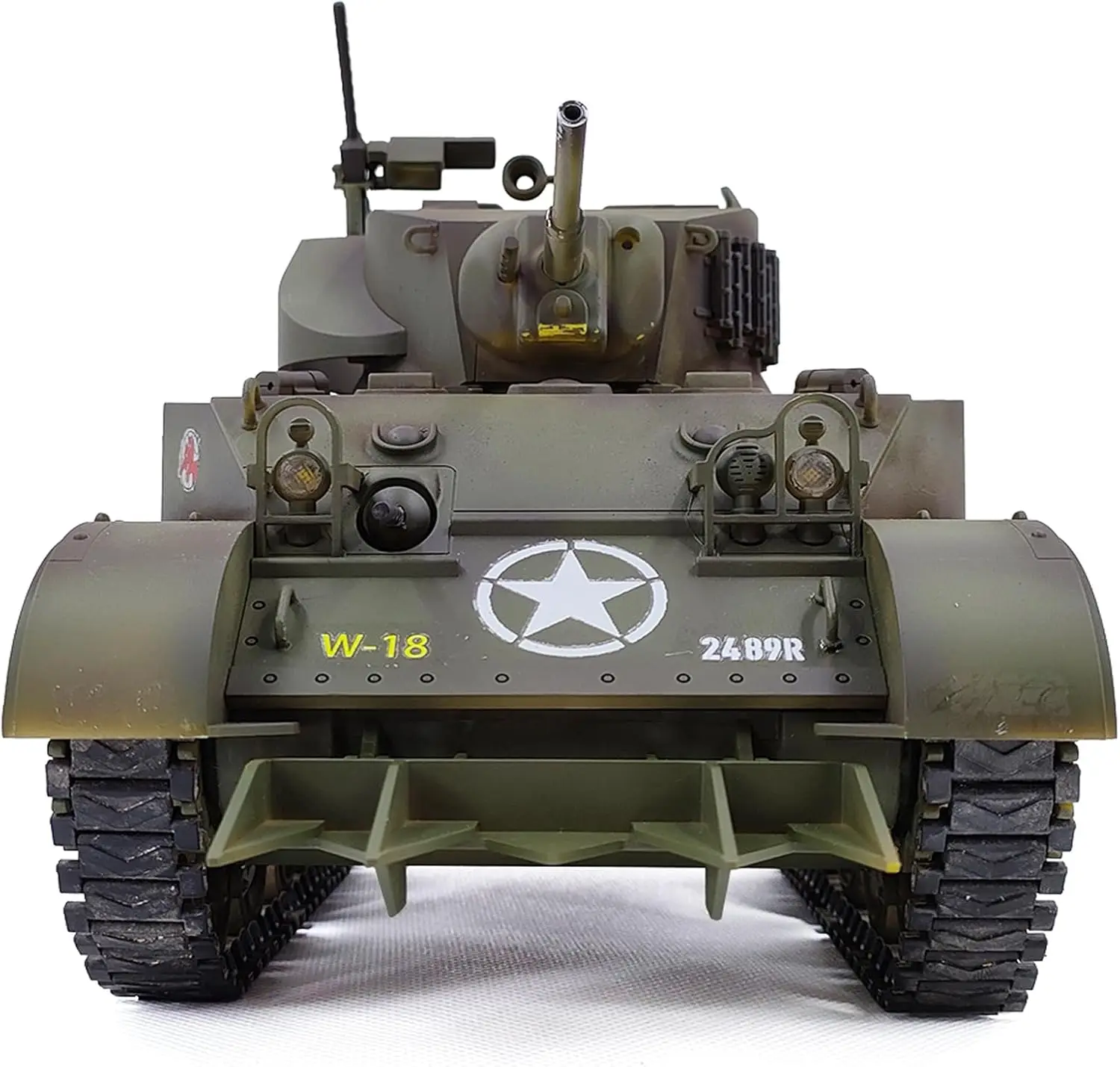 M5A1 Stuart Tank 1/16 War Remote Control Military Vehicle Simulation Smoke Barrel Lifting/Turret Rotation 360 °/No Shooting/Coll