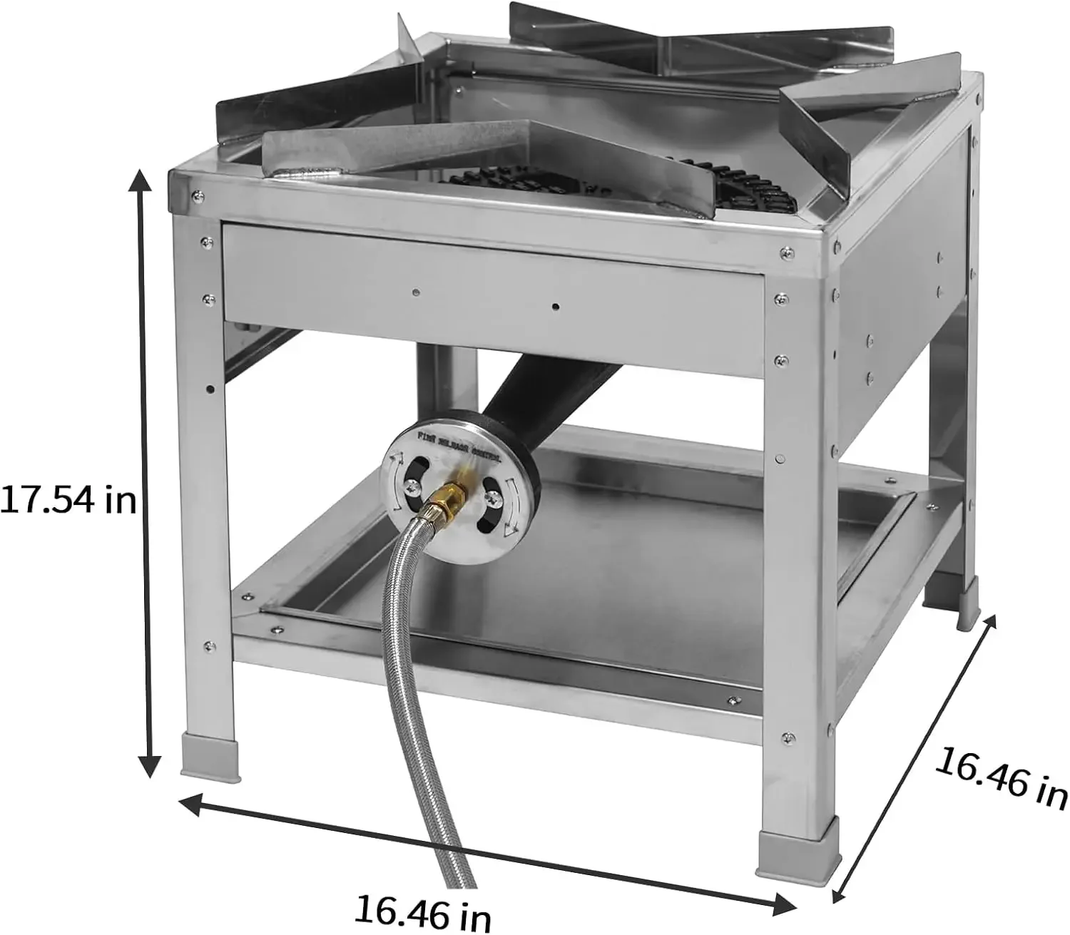 Stainless Steel Single Propane Burner - Outdoor Gas Cooker with 20 PSI Regulator, 200,000 BTU High-Power Portable Propane
