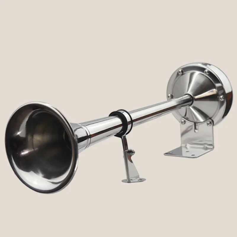 

Marine electric horn yacht speedboat stainless steel 12V24V single tube double tube treble bass super loud flute waterproof
