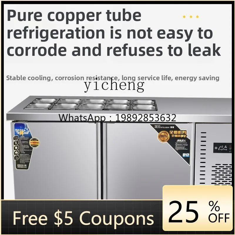 

JX slotted salad table fresh-keeping display cabinet commercial side dishes refrigerator refrigerated pizza table freezer