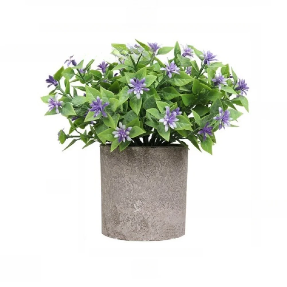 Contemporary Faux Potted Greenery for Minimalist Office or Residential Setting with Subtle Dimensional Detailing