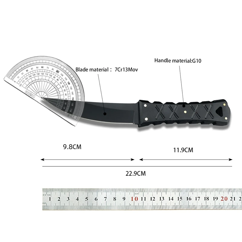 Outdoor Hunting Vacuum Titanium Plating Craft Blade Surface Rescue Survival Self Defense Cutting Tactical Straight Knife