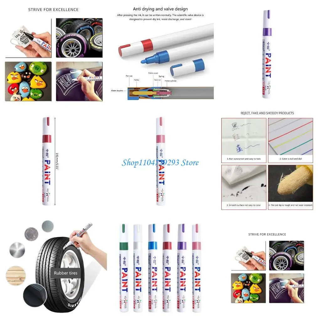 Y2GD 1pc Pennarello Preciso Pennarello a Vernice Impermeabile e Resistente allo Sbiadimento Punta Fine Penna Impermeabile