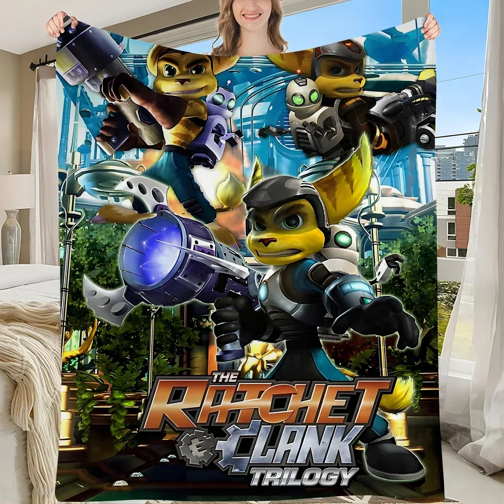 R-Ratchet And Clank Game Tapestry Anime Tapestry Hippie Flower Wall Carpets Dorm Decor Wall Hanging Home Decor