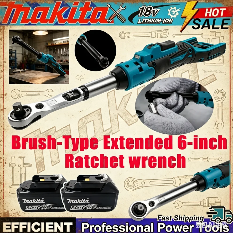 

Makita Electric Ratchet Wrench Upgraded Extended Head Removal Screw Nut 220N.m 3/8" Cordless Driver Power Tools