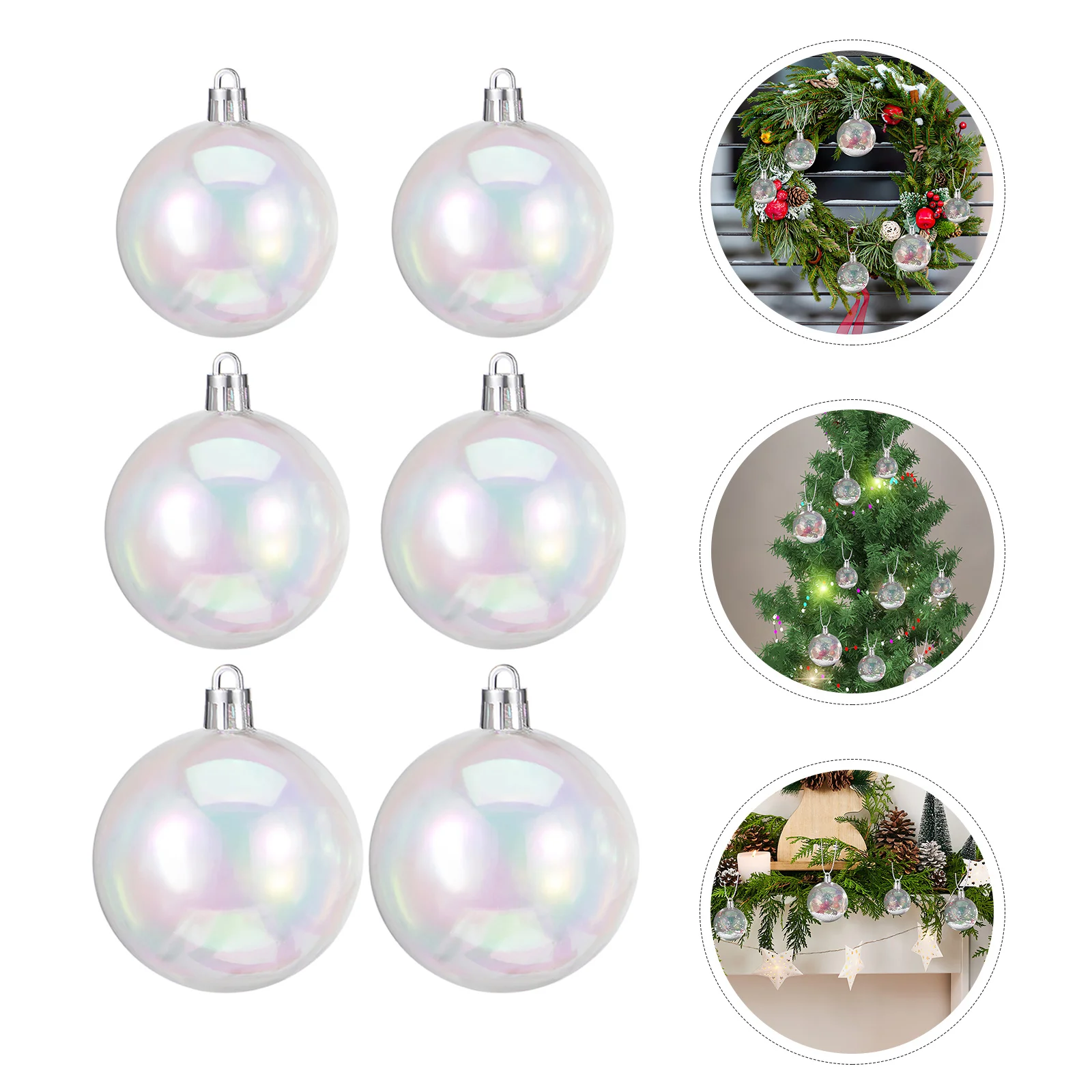 

30Pcs Clear Ornaments 4 5 6cm Xmas Tree Baubles Hanging Decorations Shatterproof Plastic Balls for Holiday Decor