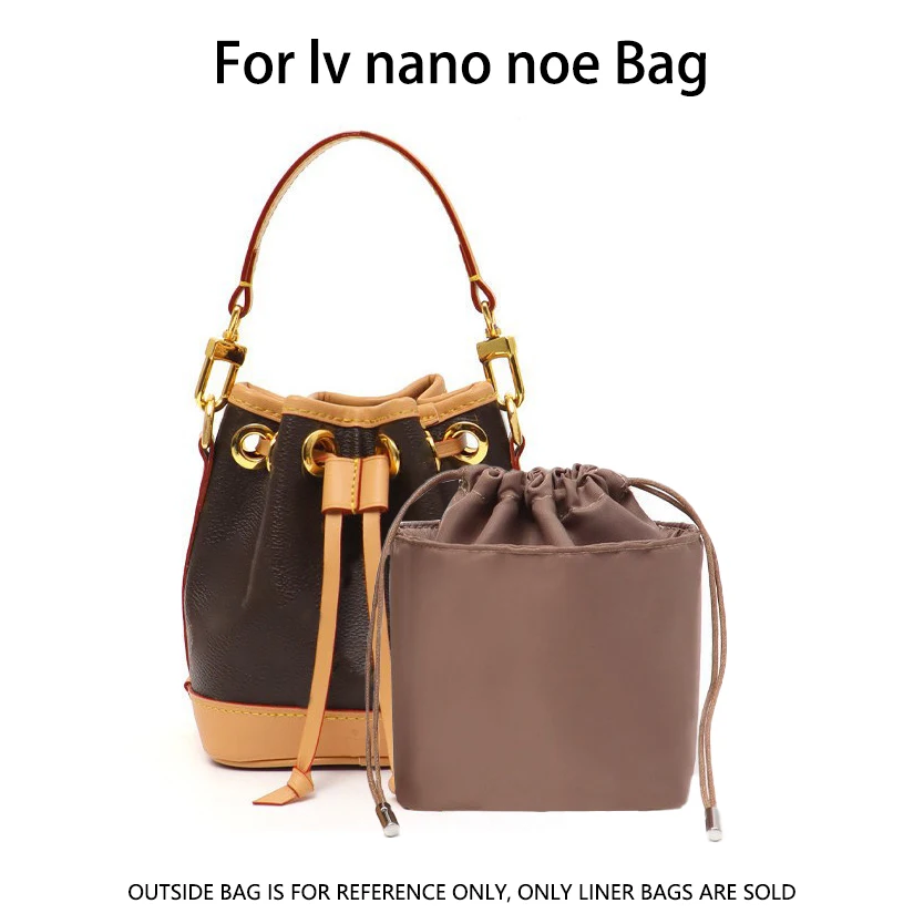New Bag Organizer for LV Nano Noe Handbag Dupont Paper Inner Bag Insert Storage Bags Drawstring Liner Bag Support Shaper