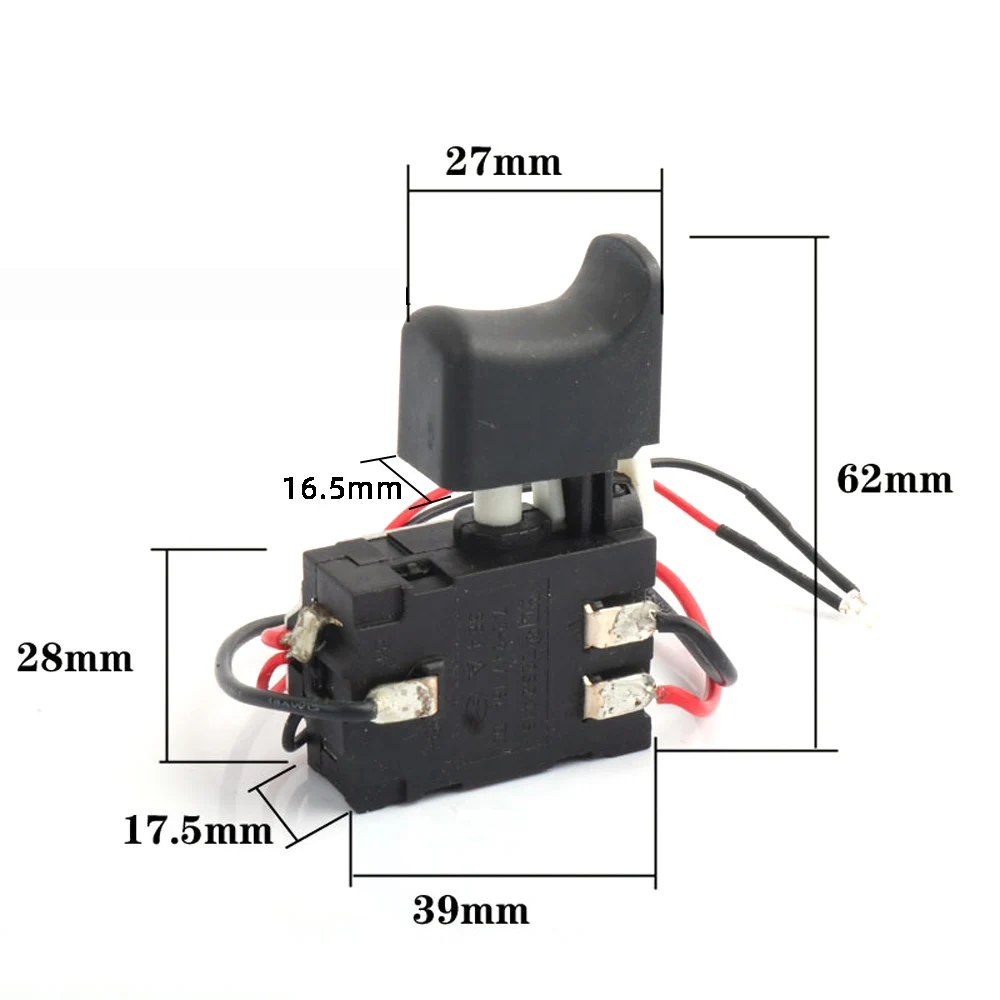 1Pcs DC 7.2 V-24V lithium battery trigger switch used for drilling speed control 16A with LED light speed control trigger switch
