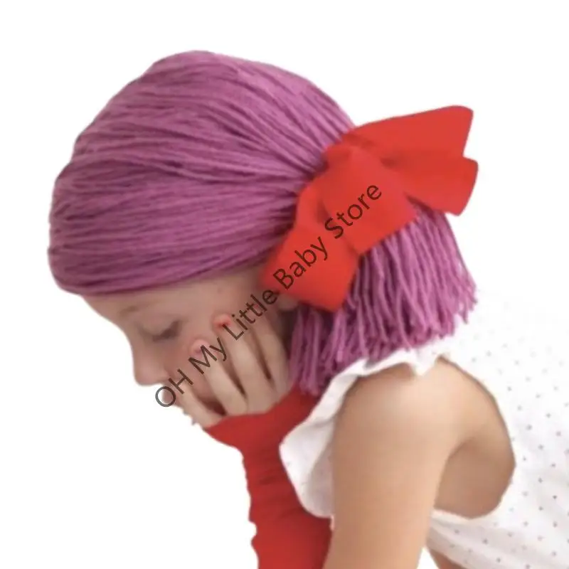 M76C طفل بنين بنات شعر مستعار قبعة الجدة أغطية الرأس للجنسين هيربيسي قبعات سهلة الارتداء لفستان إبداعي ومتعة يومية