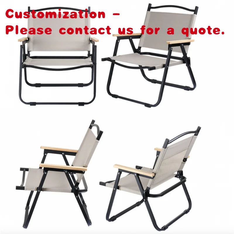 

custom.Solid Wood Chair Khaki and Black Portable Compact Folding Camping Chair Outdoor Camp Foldable Beach Chair
