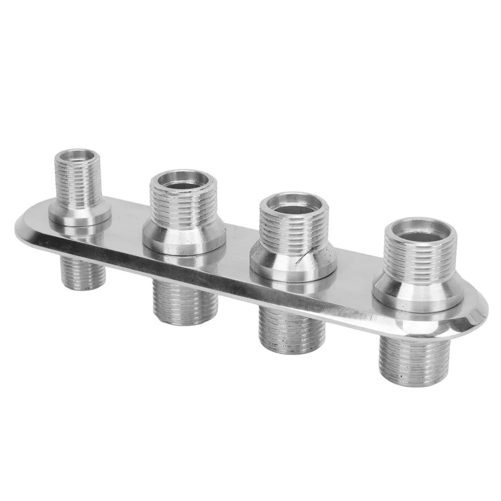 

AC Bulkhead 181153 100 4 Port Silver Aluminum Alloy Reliable AC Bulkhead Hose Fitting Replacement