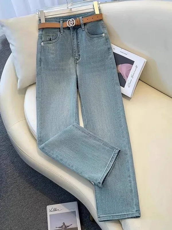 

Light Wa Wide Leg Denim Jeans Women's Spring Autumn 2026 New Retro Tall Banana Floor Length Loose Straight Leg Trousers