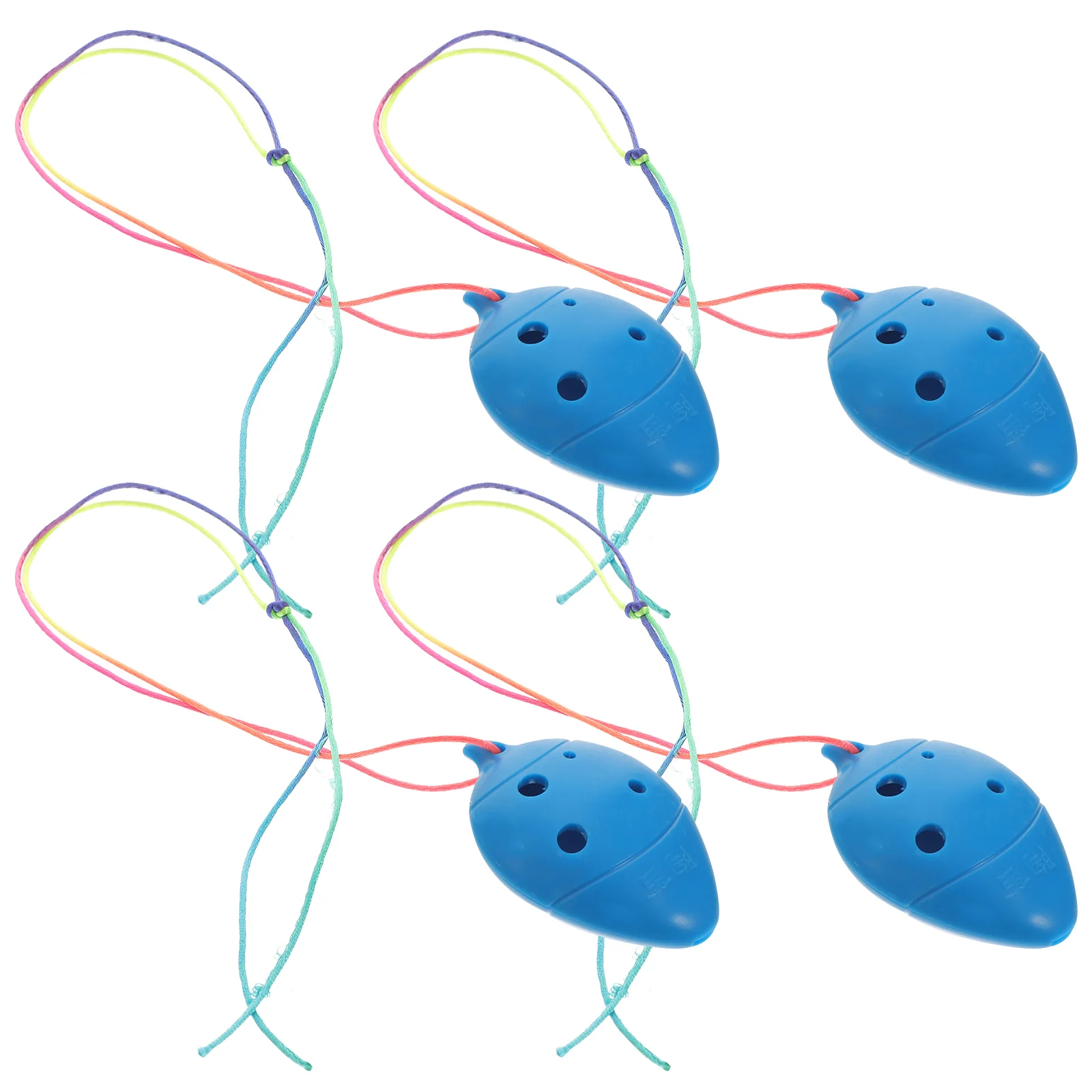 4 pçs crianças mini ocarina instrumento de plástico presente decorar 6 buraco crianças azul clássico