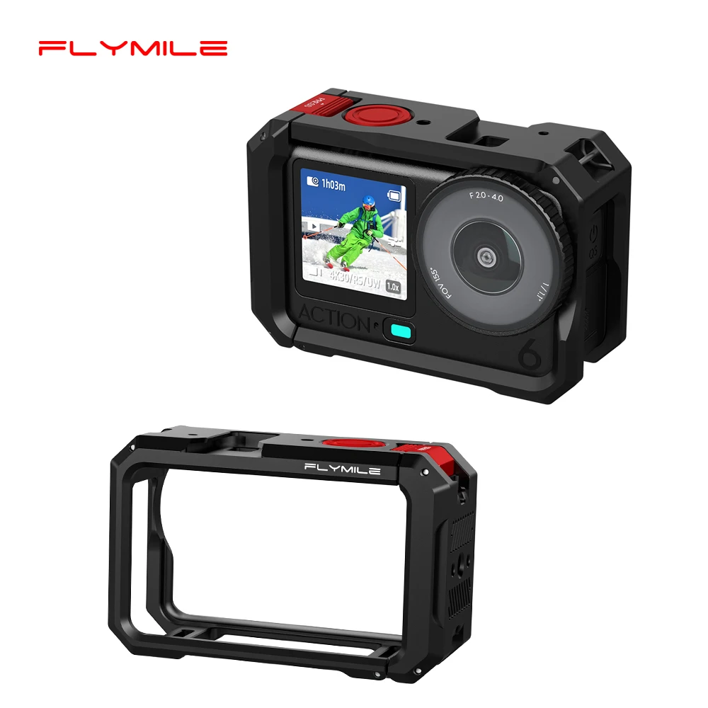 

Flymile Metal Cage Protective Case for DJI OSMO Action 6 Accessories Frame Cage Cold Shoe Multifunction Expansion Mounts