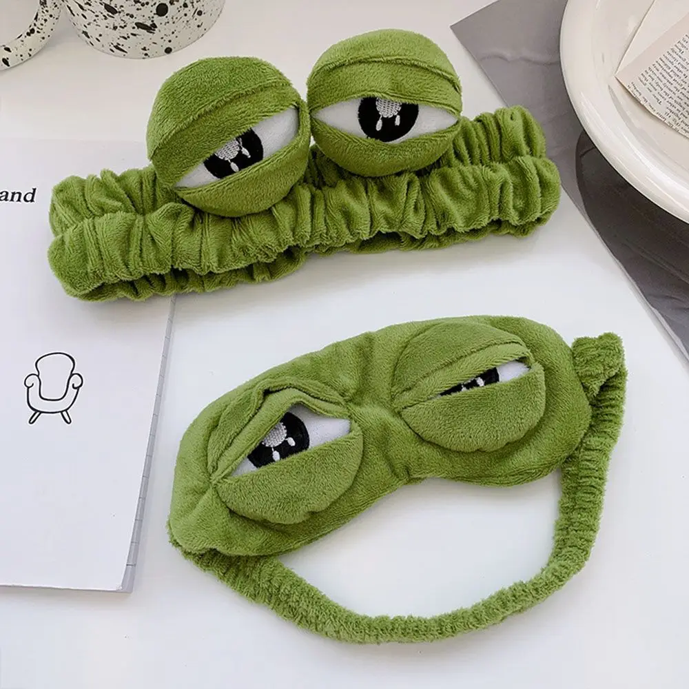 1PC Funny Frog Makeup Headband Wide-brimmed Elastic Hairbands Cute Girls Soft Wash Face Hair Bands Women Hair Accessories