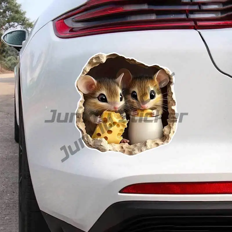 Cheese and Mouse Car Sticker Vinyl Decal Waterproof Rear Window Motorcycle Camper Bumper Truck Laptop Decoration