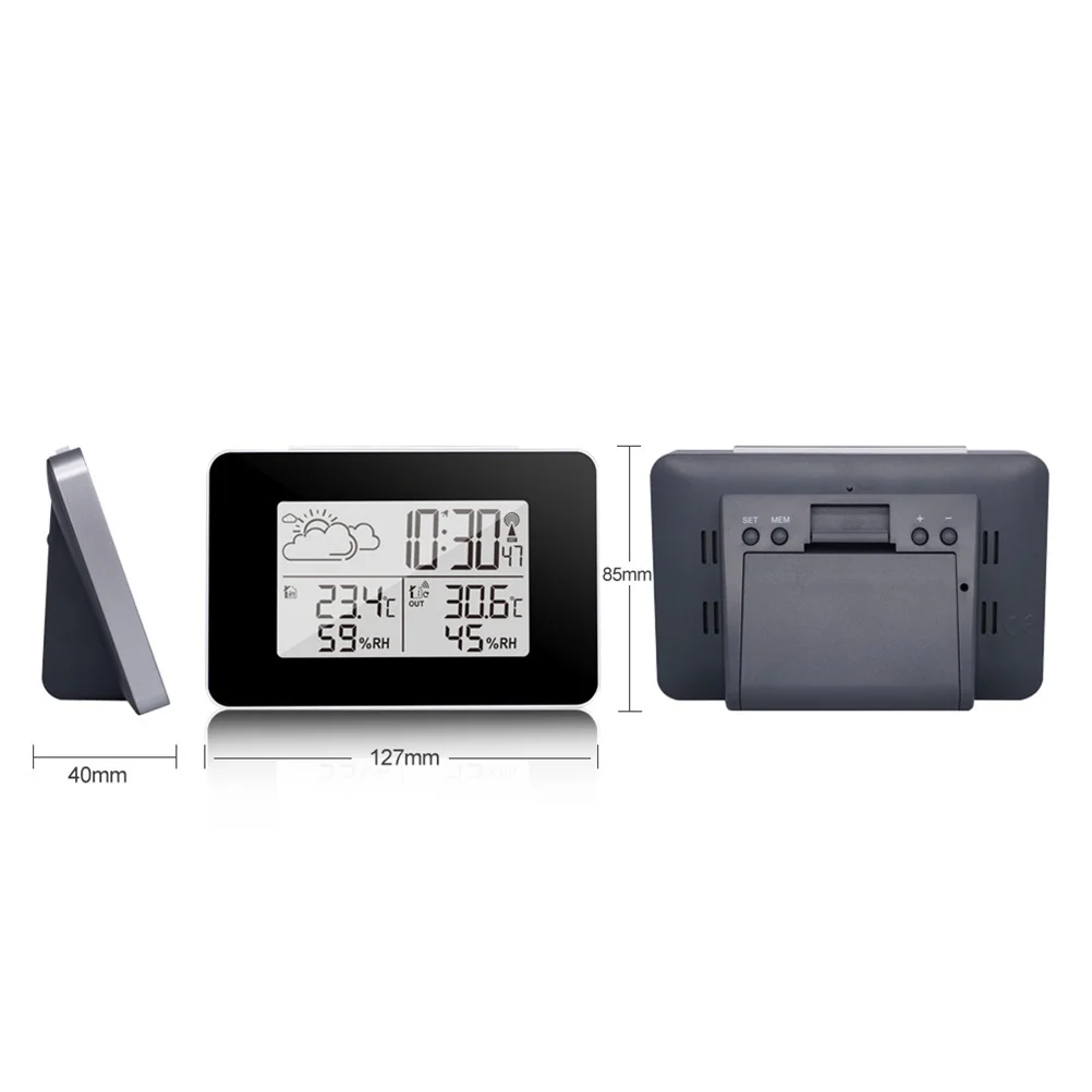 

Perpetual Calendar Multi-Function Weather Clock Electronic Alarm Indoor Outdoor Temperature Humidity Snooze Weather