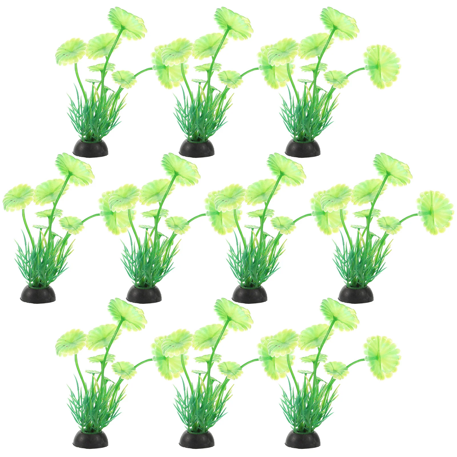 10 Uds. De hierba de agua, paisaje decorativo, planta de plástico para acuario, decoración de pecera Artificial Diy, escena Natural vívida acuática