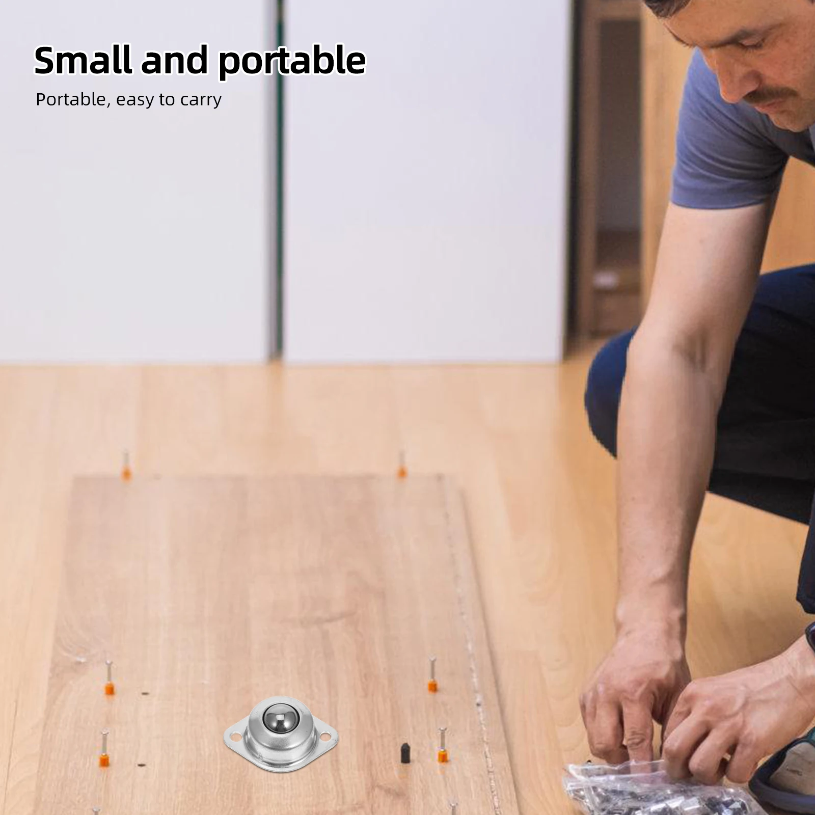

8pcs Metal Casters Wheels Universal Ball Rotation Heavy Duty niture Toolboxes Transport Steel Roller Bearings Low Profile