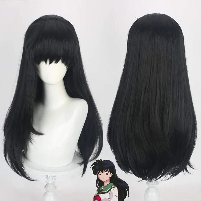 犬夜叉 桂木香澄 コスプレウィッグ 黒 ロング