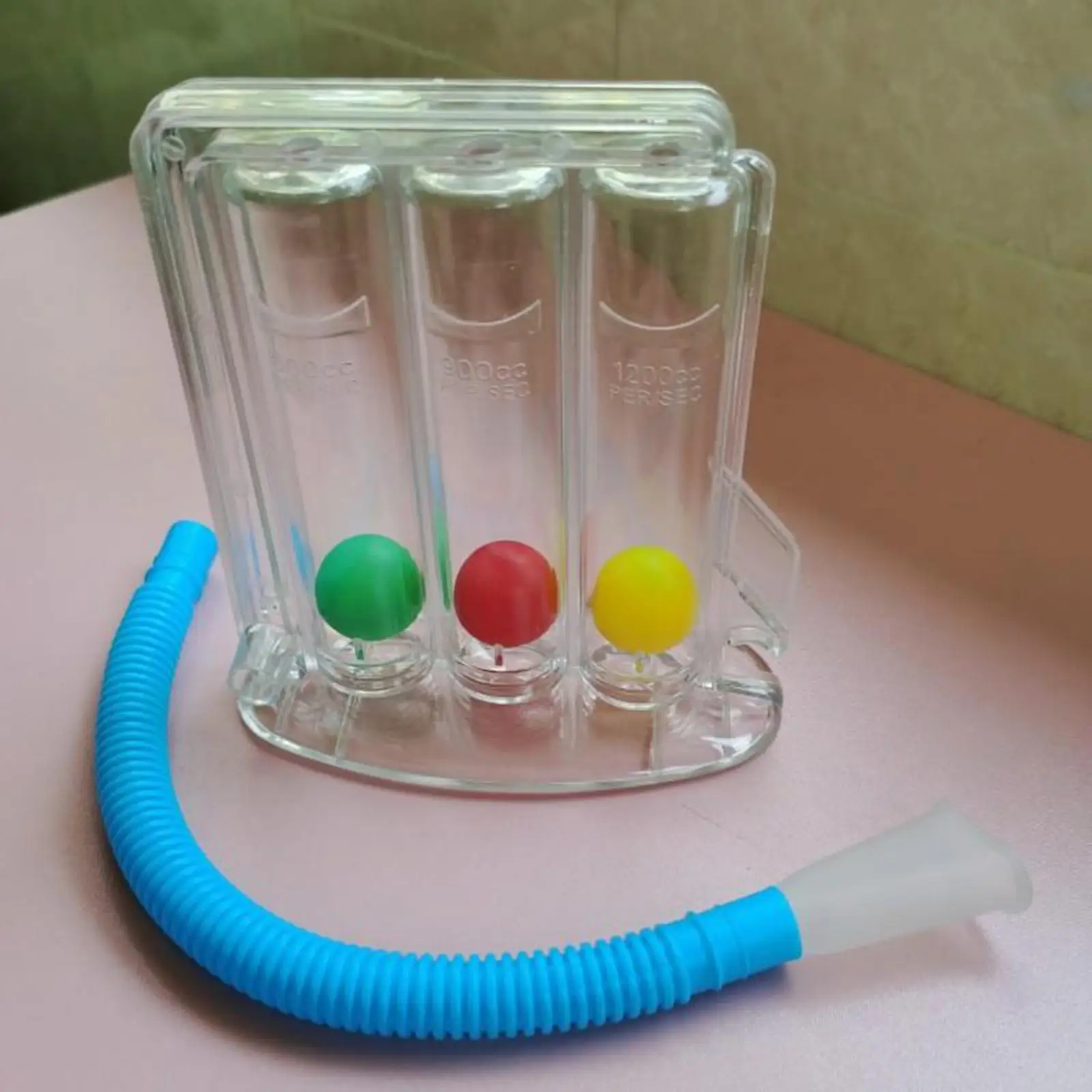 Breath Build Exerciser Inspiratory Lung Trainer Three Ball Plastic Spirometer Respiratory System Booster for Asthma Care