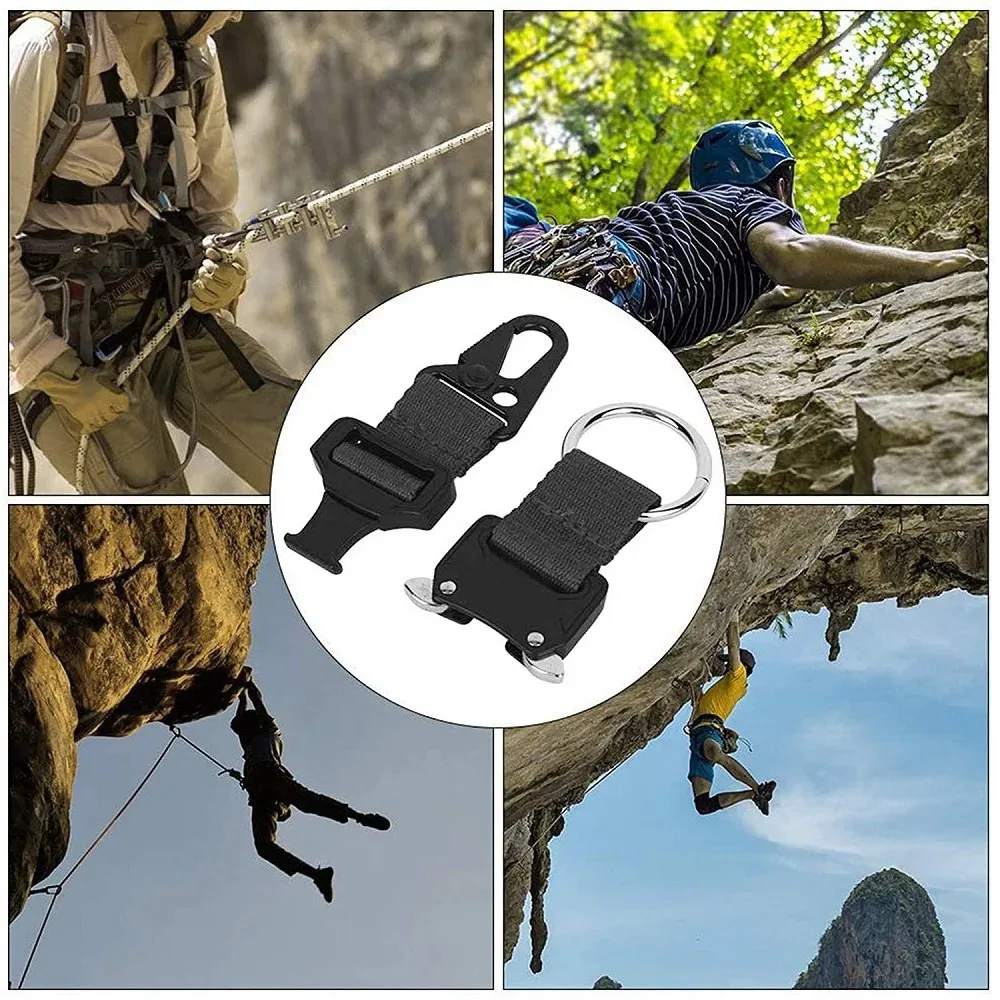1PC Molle Gear Keychain Clip for Mens Molle Accessories Nylon Belt Key Chain Loop Webbing Key Clip with Molle Bags