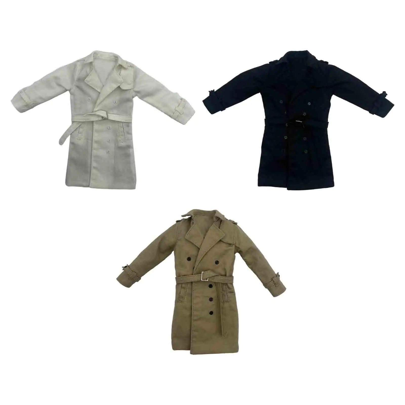 1/6 Women Trench Coat Miniature Clothing Handmade Doll Clothes Overcoat for 12