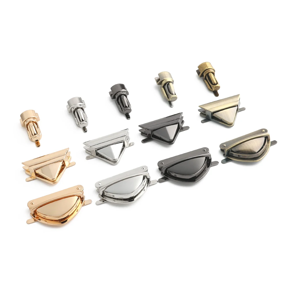 5/10/20PCS Metal Rectangle Press Push Lock For Handbags Bag Briefcase Spring Lock Snap Decorative Clasps Repair Kit Accessories