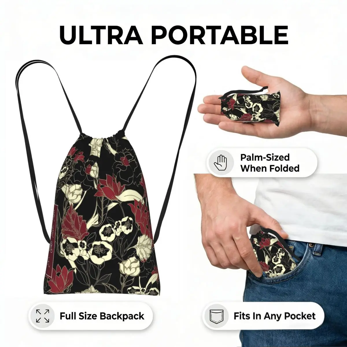 Demonic Cultivation The Untamed Drawstring Backpack hiking cycling Bag Lightweight Foldable Storage Drawstring Bag for Men Women