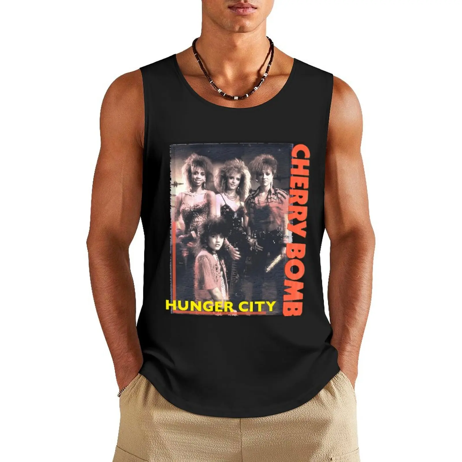 

Cherry Bomb - Hunger City Tank Top gym clothes man fitness anime t-shirts Men's gym clothing