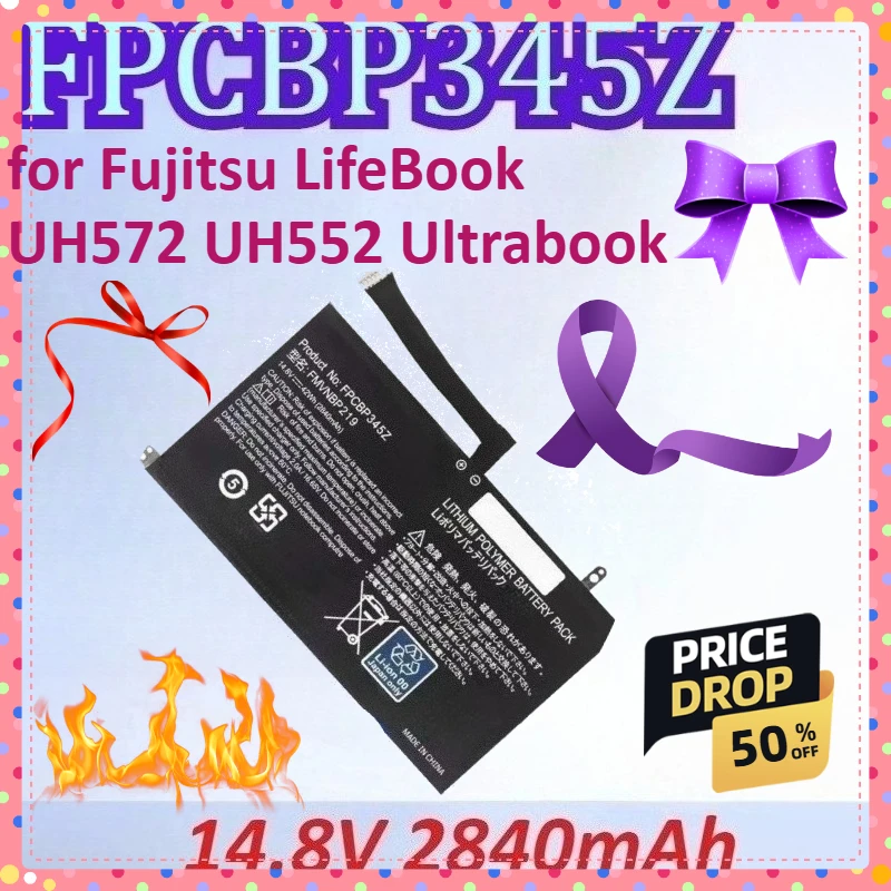

New 2840mAh 14.8V FPCBP345Z Laptop Battery for Fujitsu LifeBook UH572 UH552 Ultrabook FMVNBP219 FPB0280 Rechargeable Battery