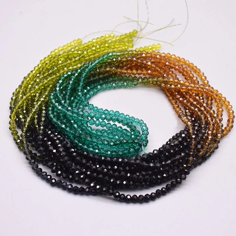 

New Color 2 3 4mm Crystal Beads Rondelle Faceted Glass Beads Seed Loose Spacer Beads For Jewelry Making DIY Crystal Necklace