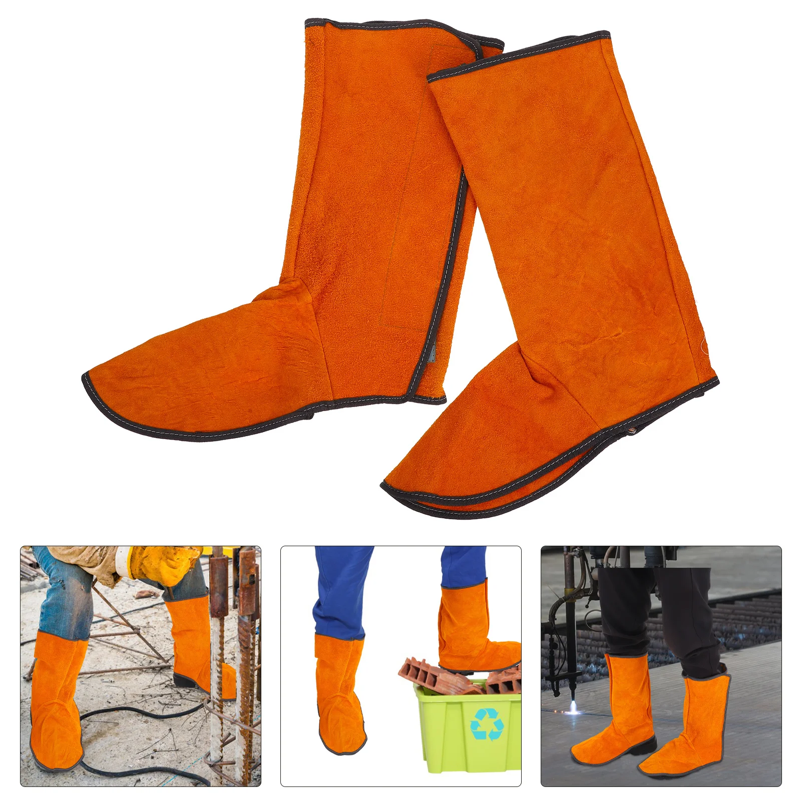 

2Pcs Electric Welding Leg Protectors Heavy Duty Gaiters Wear Resistant Safety Shoe Covers for Industrial Work Welding