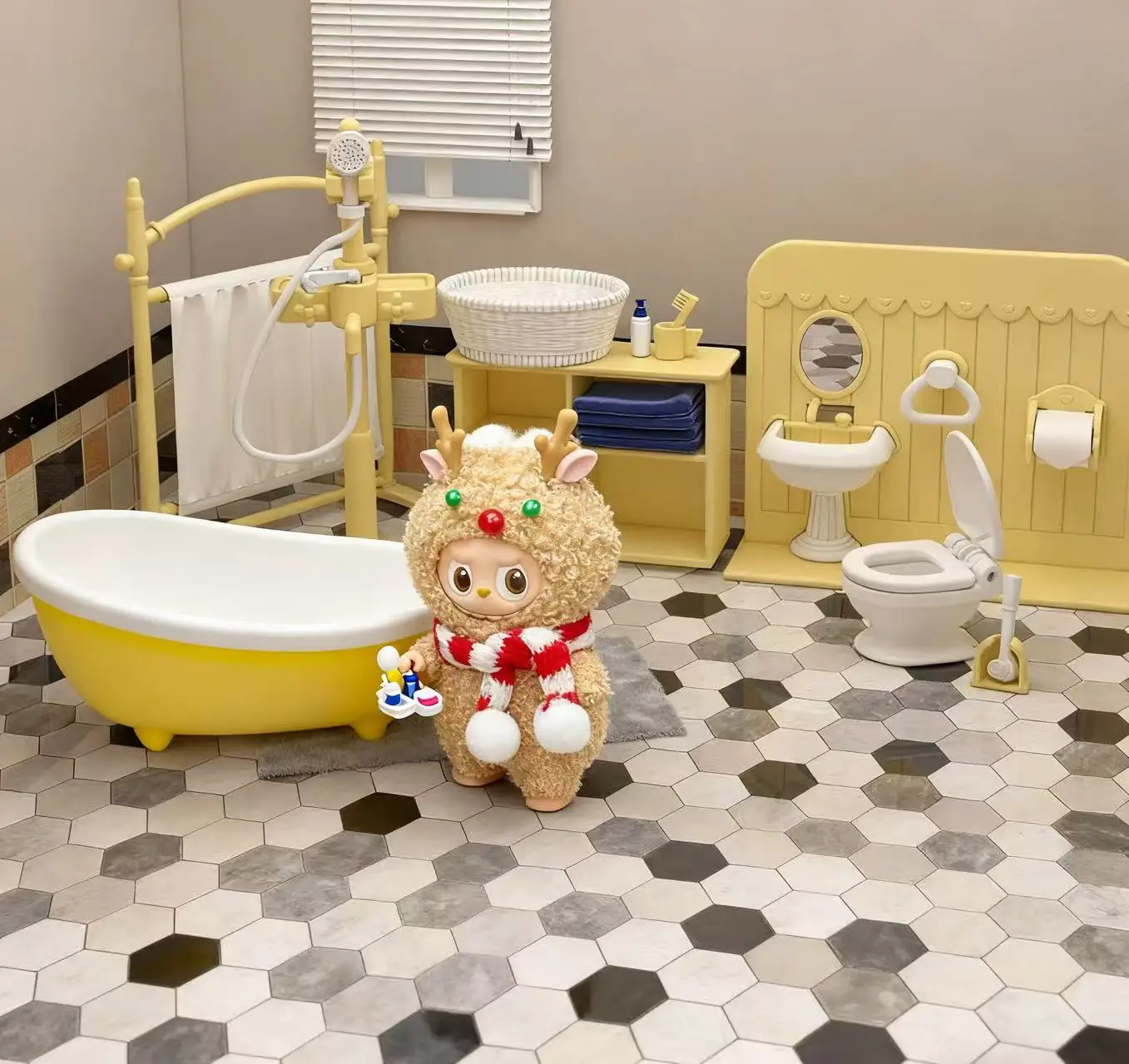 Nieuwe Labubu miniatuur scèneset, geschikt voor display, verzamelen en spelen, poppenhuisaccessoires (geen poppen)