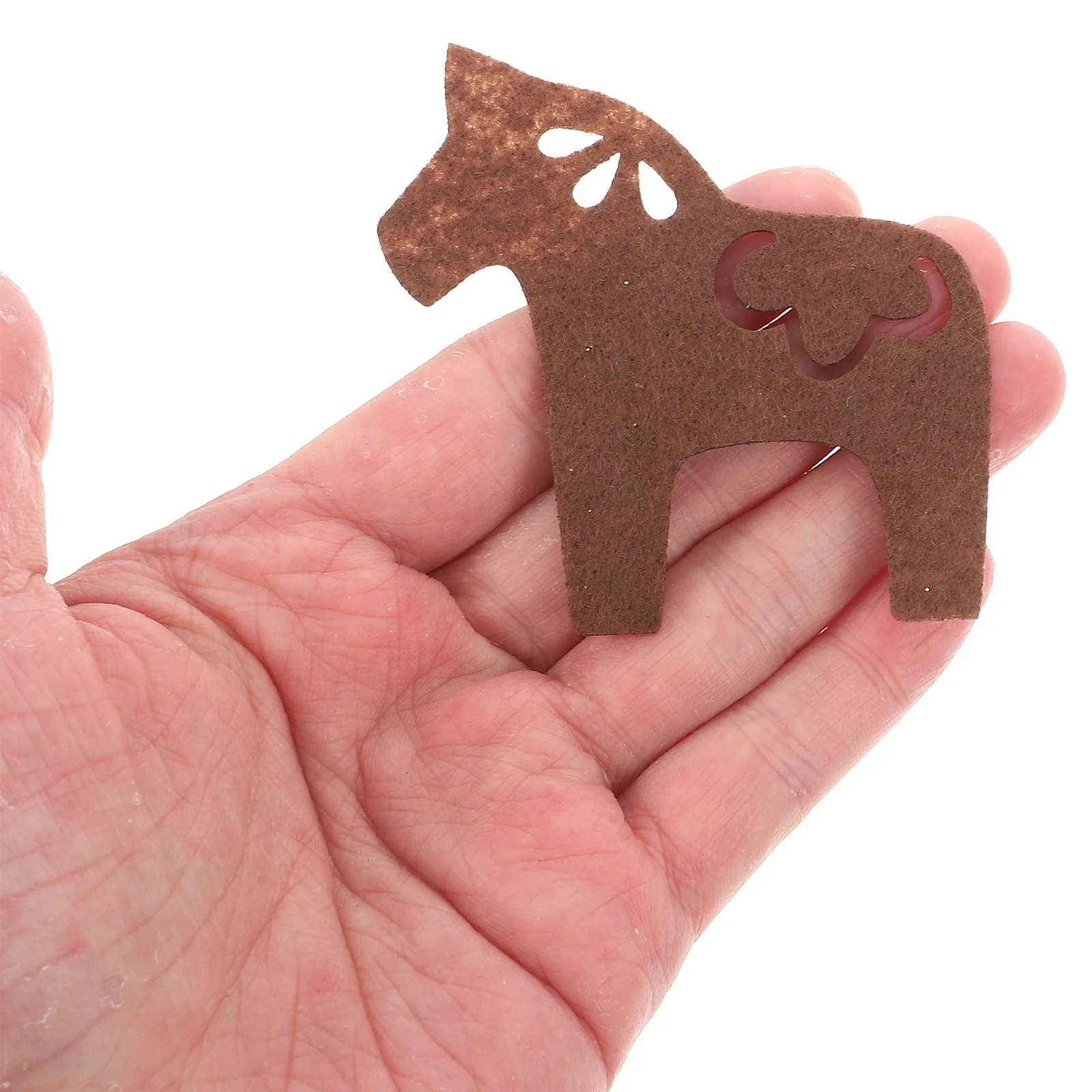 

50 Pcs Christmas Decor Home Creative Horse Ornaments Cute Shape Decorations Felt Animals